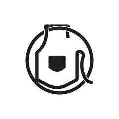 Black Apron Vector Illustration Silhouette Isolated On White Background. Apron Icon Vector Design.