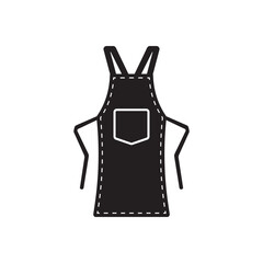Black Apron Vector Illustration Silhouette Isolated On White Background. Apron Icon Vector Design.