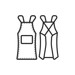 Black Apron Vector Illustration Silhouette Isolated On White Background. Apron Icon Vector Design.