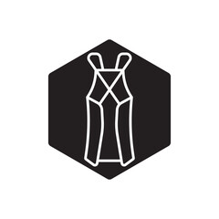 Black Apron Vector Illustration Silhouette Isolated On White Background. Apron Icon Vector Design.