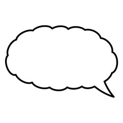 Thought bubble thinking cloud outline vector icon for apps and websites