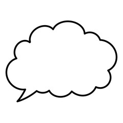 Thought bubble thinking cloud outline vector icon for apps and websites