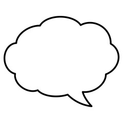 Thought bubble thinking cloud outline vector icon for apps and websites
