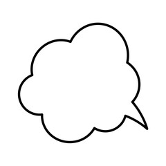 Thought bubble thinking cloud outline vector icon for apps and websites