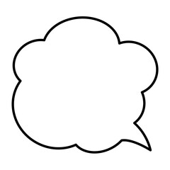 Thought bubble thinking cloud outline vector icon for apps and websites