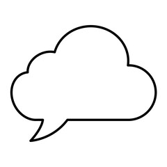 Thought bubble thinking cloud outline vector icon for apps and websites