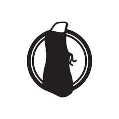 Black Apron Vector Illustration Silhouette Isolated On White Background. Apron Icon Vector Design.