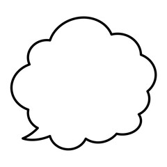 Thought bubble thinking cloud outline vector icon for apps and websites