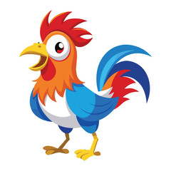 A drawing of a funny vector chicken illustration