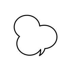 Thought bubble thinking cloud outline vector icon for apps and websites