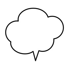 Thought bubble thinking cloud outline vector icon for apps and websites