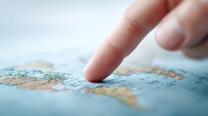 World Map Travel Planning Destination Choice Finger Pointing