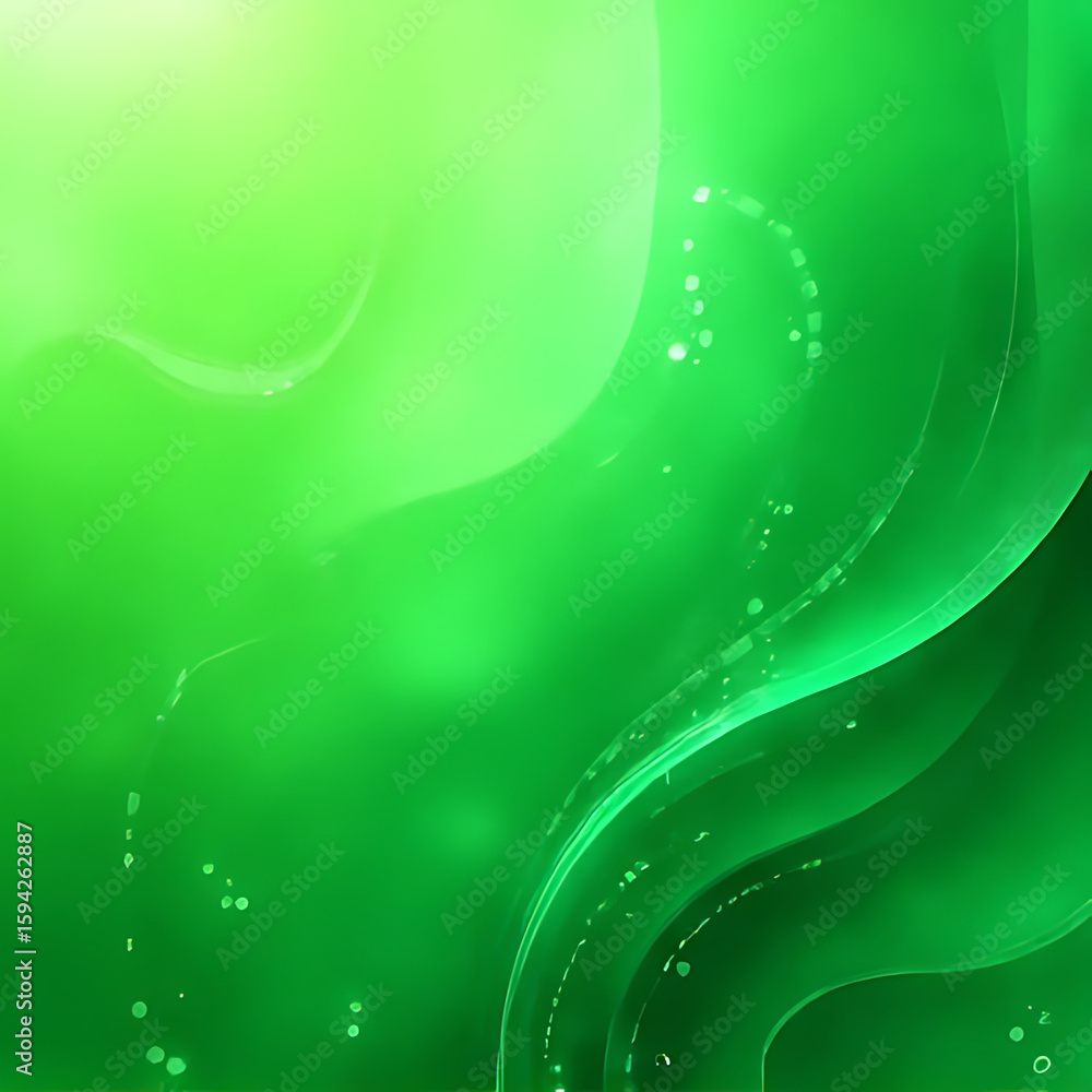 Poster abstract green background with flowing lines and light flares a vibrant gradient of light and dark g