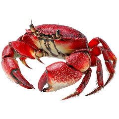 Realistic Red Crab on Transparent Background for Creative Use