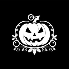 Vintage Halloween Pumpkin with Elegant Swirls – Jack-o’-Lantern Vector Design


