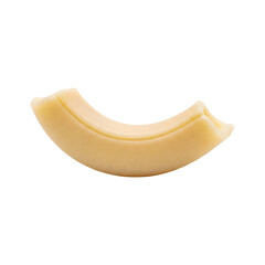 Single Curved Pasta Shape Isolated on White.