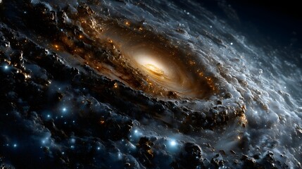 Closeup of spiral galaxy core discovery
