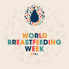 World Breastfeeding Week, Colorful Poster, Banner Design Template.