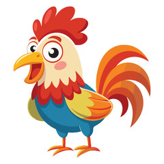 Fototapeta premium A drawing of a funny vector chicken illustration