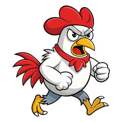 Naklejka premium A drawing of a funny vector chicken illustration