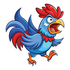 A drawing of a funny vector chicken illustration