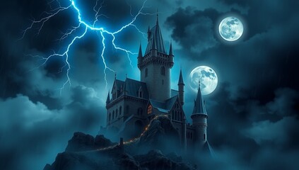 halloween night scene