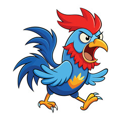 A drawing of a funny vector chicken illustration