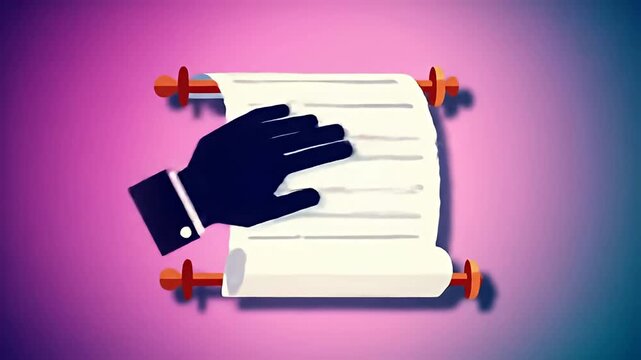 Hand over a scroll