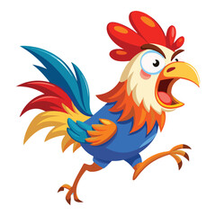 A drawing of a funny vector chicken illustration