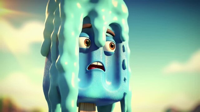 Melting popsicle cartoon