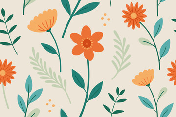 hand painted wildflower pattern with subtle texture