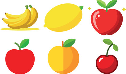 Vector illustration of set of colorful icons pear fruit, whole and cut on white background. Design for textiles, labels, posters, web elements. Green and yellow pear fruit in cartoon flat style