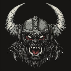 Angry Ancient Warrior Head – Bold Vintage Fighter Art for T-Shirts & Prints