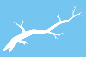 Obraz premium snowy branch silhouette on pale blue background art