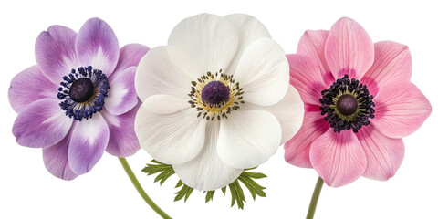 Anemone flowers bloom in vibrant colors showcasing their delicate petals and intricate centers, creating stunning visual display