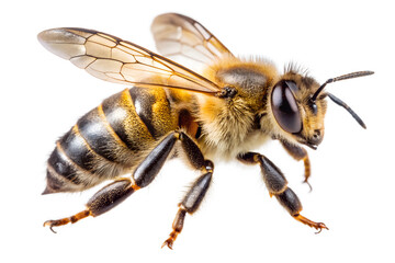 Close Up Honeybee on Transparent Background