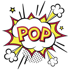 Fototapeta premium Pop comic book style speech bubble