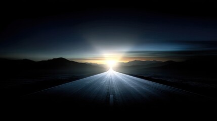 Empty road leading to a bright horizon.