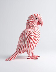 red and white parrot