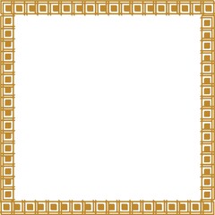 Fototapeta premium Simple Square Frame, Golden Frame with White Background, Unique frame, Border Frame