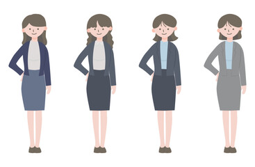 Obraz premium Office Woman Character – Professional Attire, Flat Illustration Set