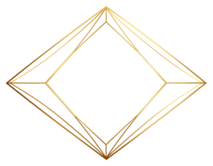  Elegant Gold Diamond Frame Geometric PNG  