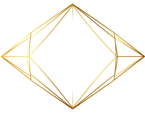  Elegant Gold Diamond Frame Geometric PNG