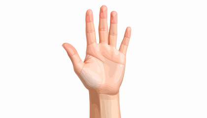 Fototapeta premium A close-up view of a human hand, palm facing the viewer, fingers extended.