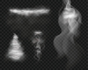 Fantasy Fog Burst and Vapor Trail Vector on Black Background