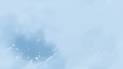 淡い青と水しぶきが舞う夢のような水彩背景
