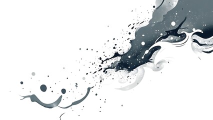 モノトーンインクが広がる抽象的な背景