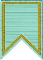 Embroidery Colorful Medieval Style Banner Flag Graphic