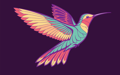 Fototapeta premium vector illustration of a hummingbird