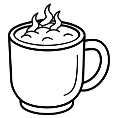 Cozy Cocoa Mug Minimalist Line Art